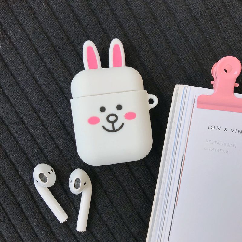 Vỏ Đựng Bảo Vệ Hộp Sạc Tai Nghe Airpods 1 / 2 Hình Hoạt Họa Bằng Silicone