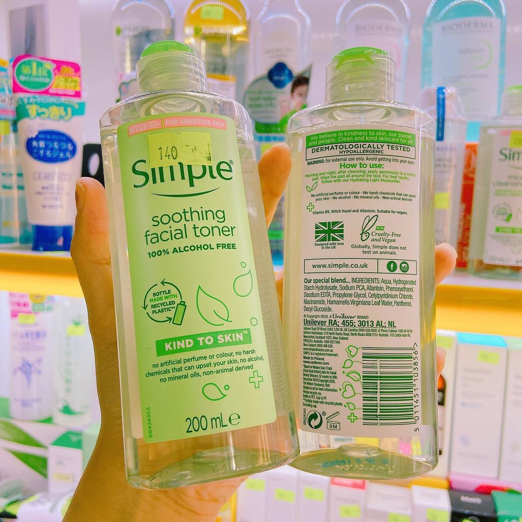 💧𝐅𝐫𝐞𝐞𝐒𝐡𝐢𝐩 𝐗𝐓𝐑𝐀💧 Toner Lành Tính SIMPLE KIND TO SKIN SOOTHING FACIAL - Nước hoa hồng Simple 200ml - Da.d Cosmetics | BigBuy360 - bigbuy360.vn