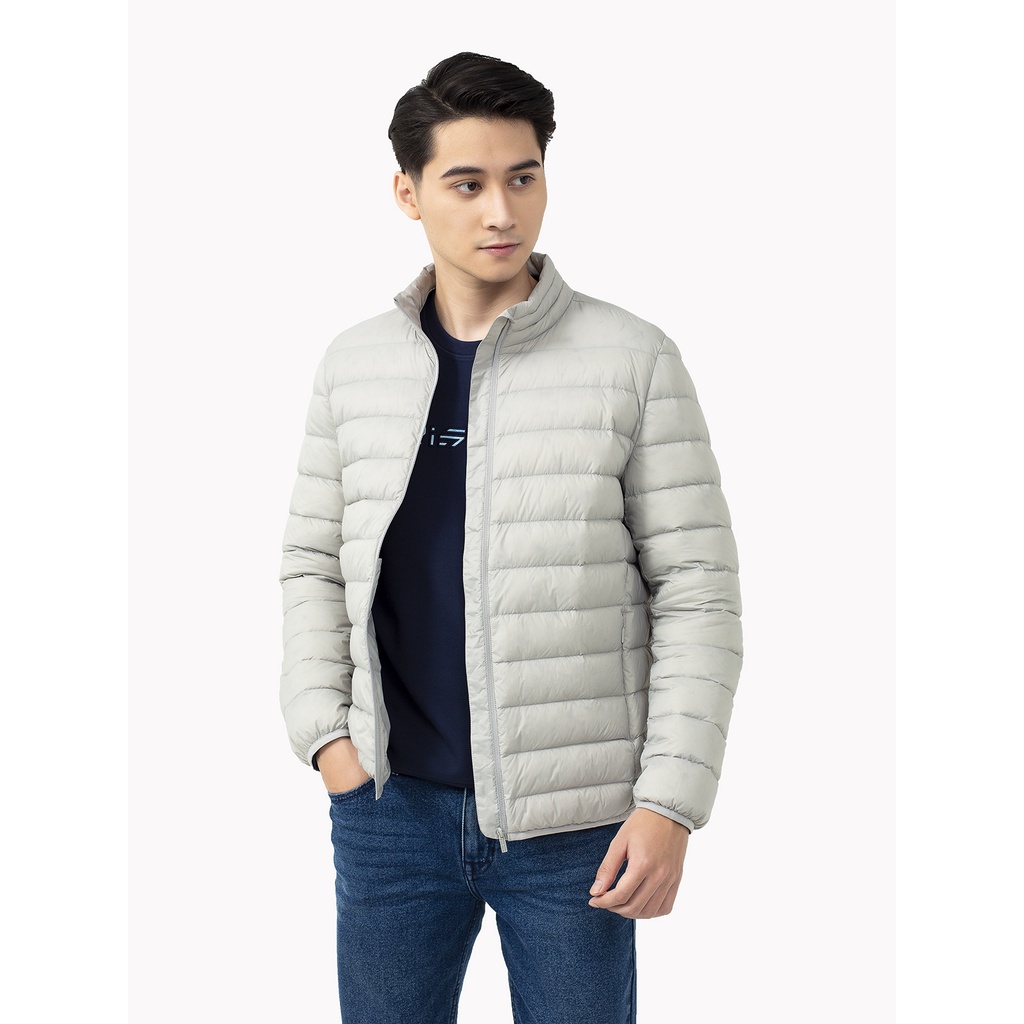 Áo khoác nam Áo phao lông vũ Jacket Nam Aristino AJK018W1 Khoác Gió dáng Regular fit cổ trụ basic bo chun gấu và tay áo