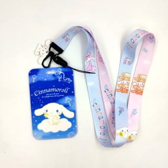 Dây đeo thẻ Cinnamoroll bằng nhựa kèm dây đeo cổ kiểu Nhật Hàn dễ thương cho bé