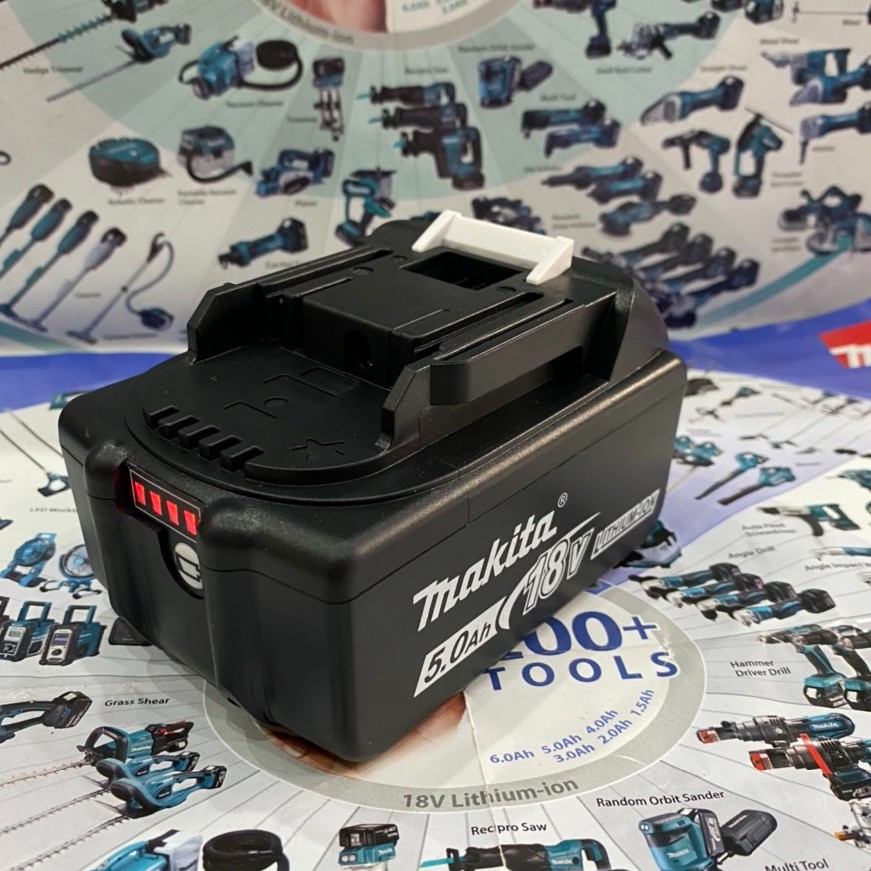 Pin MAKITA 18v  adapter , 5AH cell Samsung 25R xả 40A có báo dung lượng Pin. BN.