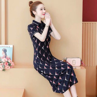 Đầm suông họa tiết ô vuông