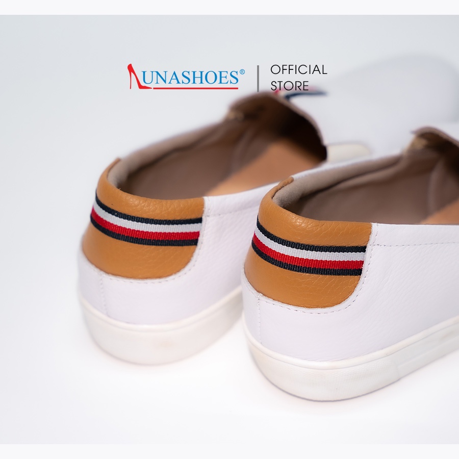 Giày Slip on nữ Lunashoes 41402 da bò 100% - Giày lười da nữ tăng chiều cao - Chất liệu da bò sẵn hàng