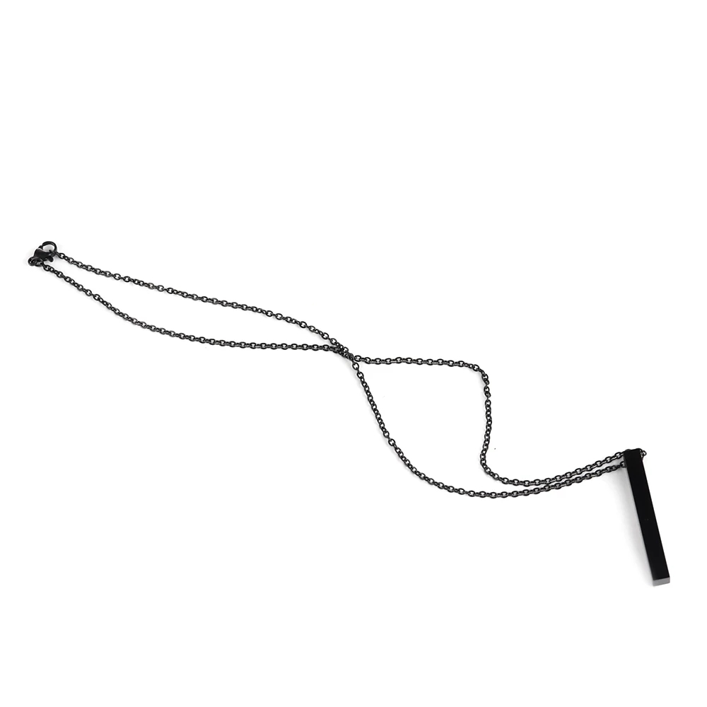 Dây chuyền bằng thép không gỉ mặt hình chữ nhật đơn giản hợp thời trang dành cho nam và nữ