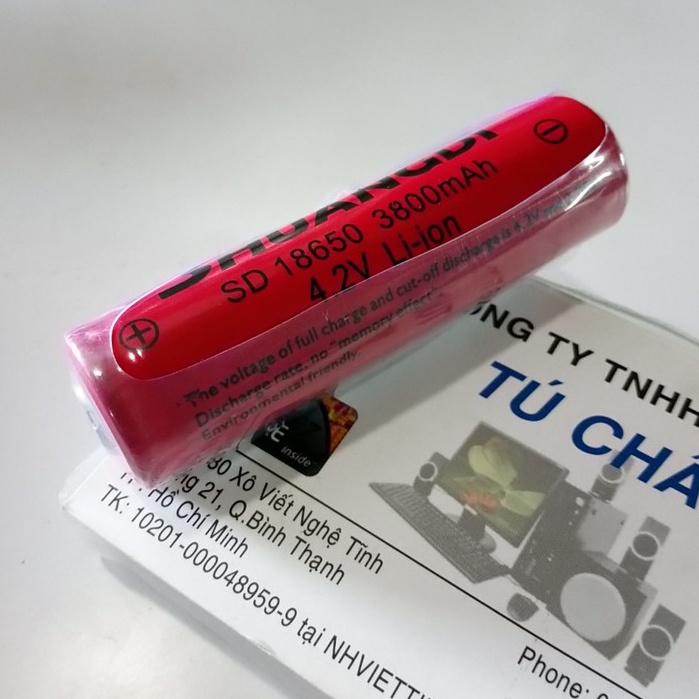 Pin sạc 18650 Shuangdi SD-18650 - 4.2V - 3800mAh: Pin sạc