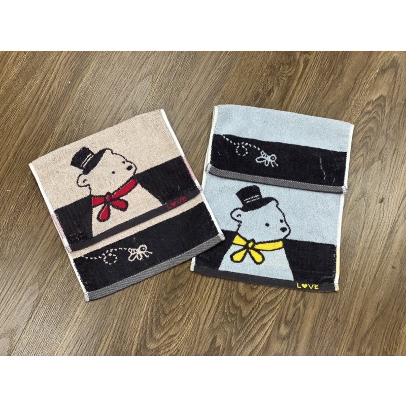 Set 2 khăn mặt cotton 25x50cm hình gấu