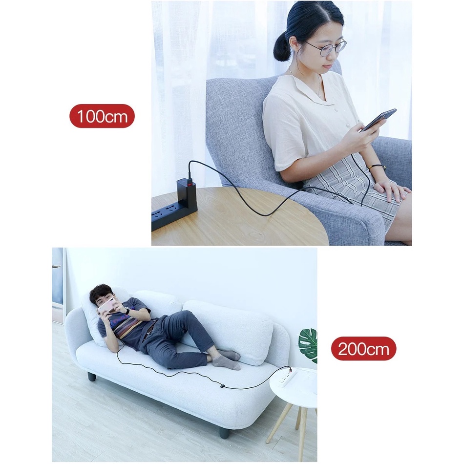 Cáp sạc nhanh và truyền dữ liệu Baseus Cafule USB Type-C dài 1m  Cho điện thoại Android - Hàng Chính Hãng
