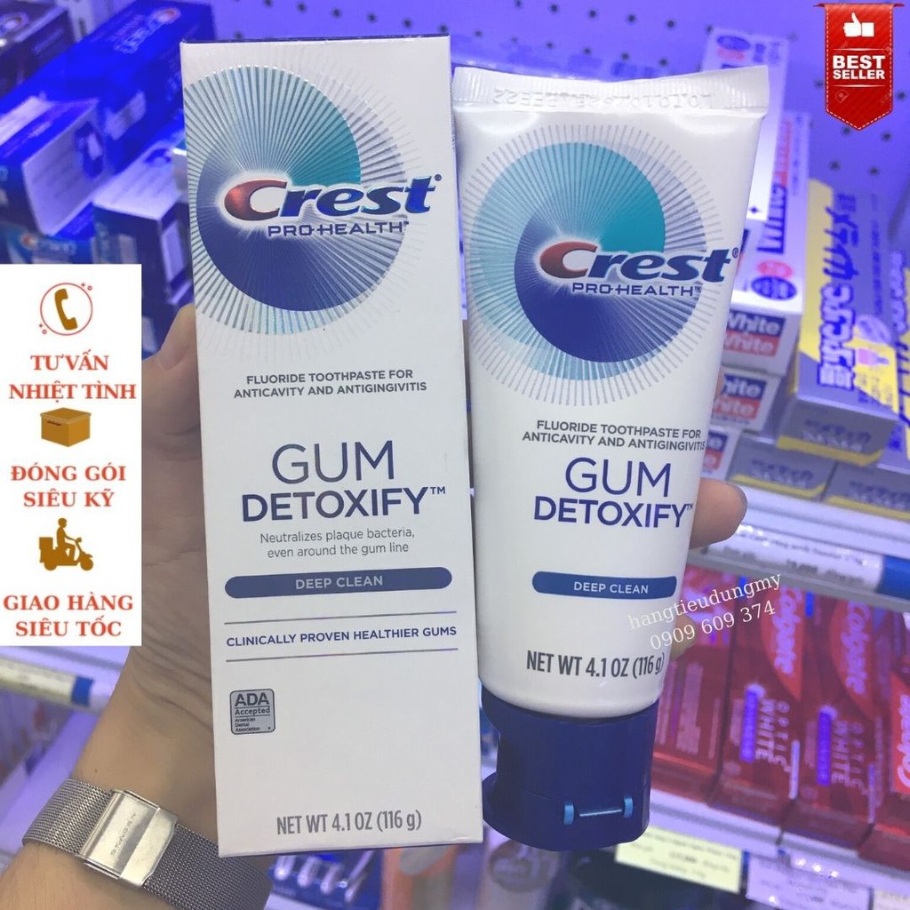 [HÀNG MỸ] Kem đánh răng cải thiện sức khỏe nướu răng Crest Gum Detoxify 116g