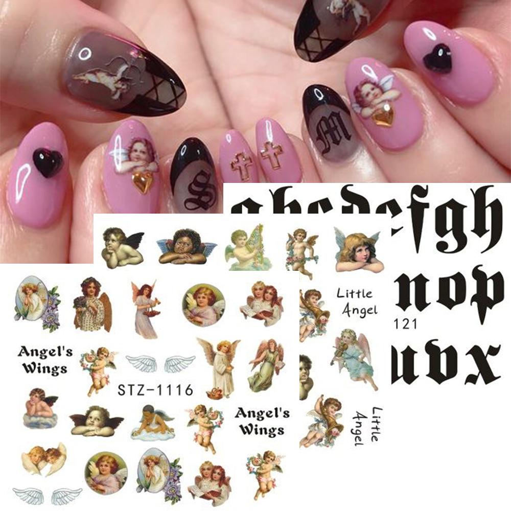 Set 5 Miếng Dán Trang Trí Móng Tay Hình Thiên Thần Cupid DIY