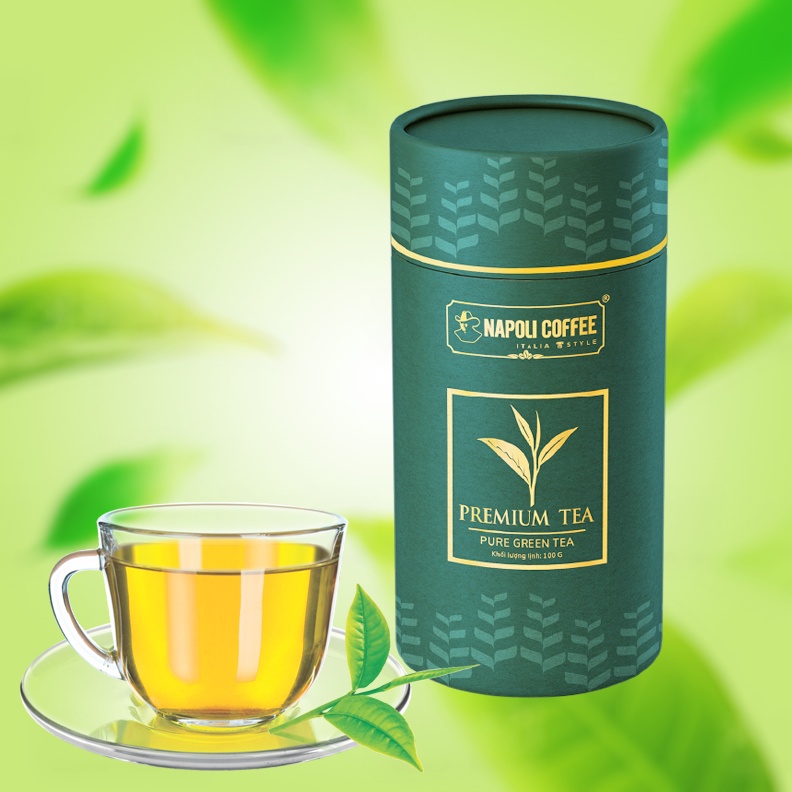 Trà Xanh Cầu Đất Đà Lạt Cao Cấp  Napoli Premium Tea 100g - Định thần, Đậm vị, Hậu ngọt thơm lâu