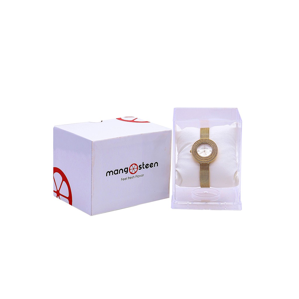 Đồng hồ nữ Hàn Quốc Mangosteen MS509E đính đá lấp lánh (Vàng)