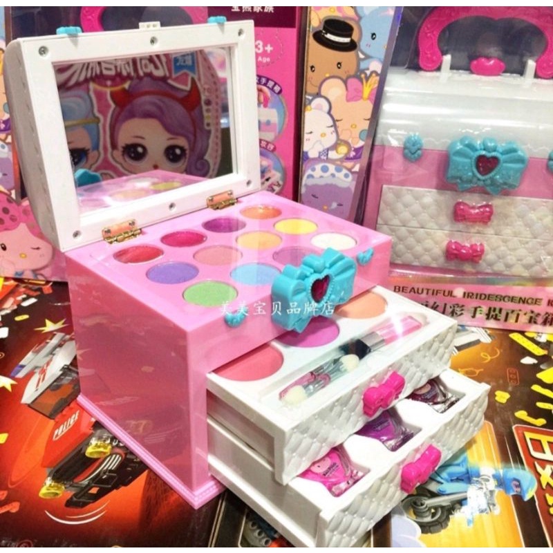 Vali Trang Điểm Và Nail Cho Bé- an toàn- chính hãng- trang điểm được thật