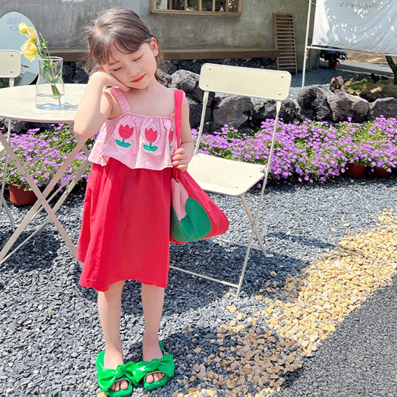 Đầm Công Chúa Không Tay In Hoa Thời Trang Mùa Hè Hàn Quốc Cho Bé Gái Se7en