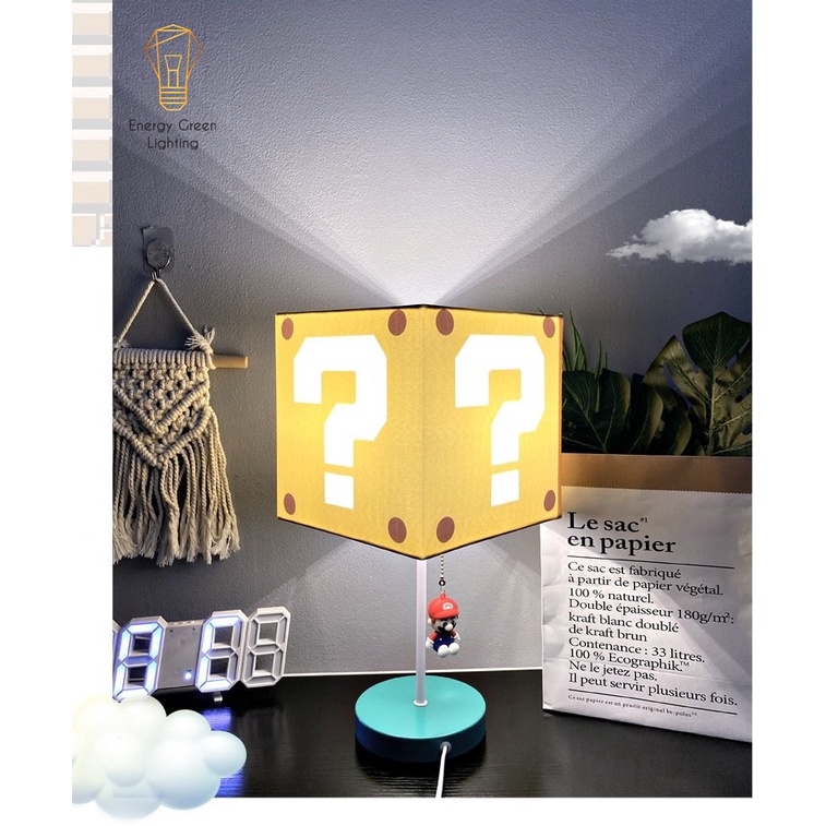 Đèn Bàn Dấu Hỏi Giật Dây Super Mario Energy Green Lighting DB-915 - 3 Chế Độ Ánh Sáng - Decor Trang Trí Phòng Ngủ