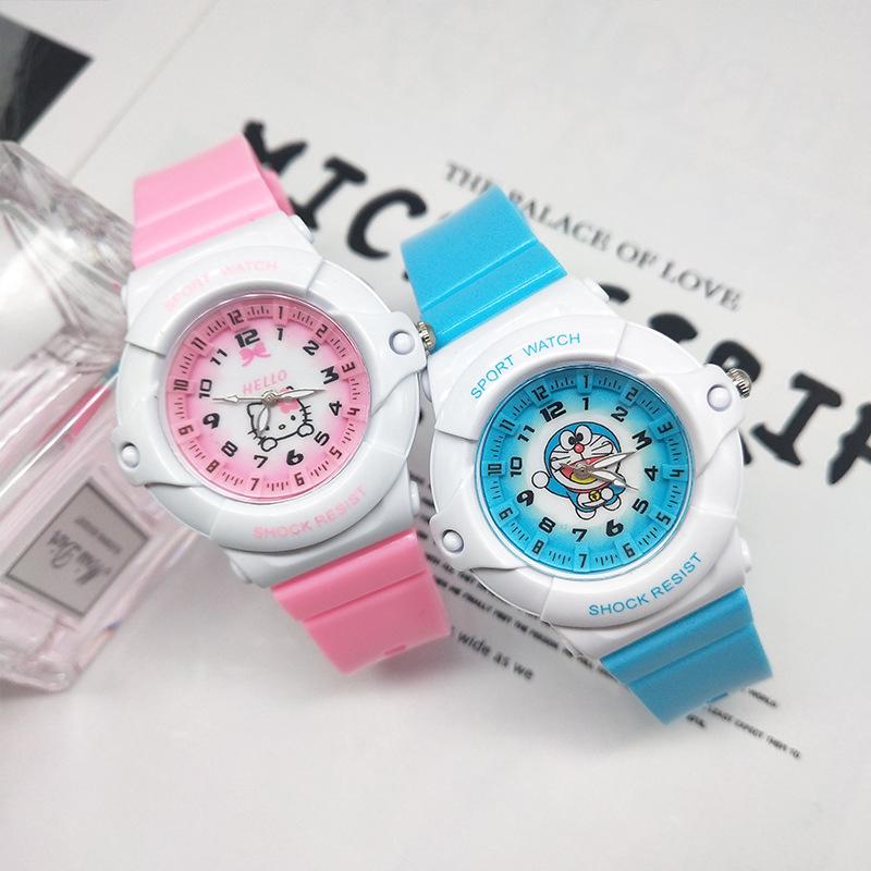 Đồng hồ đeo tay hình Hello Kitty Doraemon Jam Tangan bằng Silicon phong cách Unisex cho trẻ em