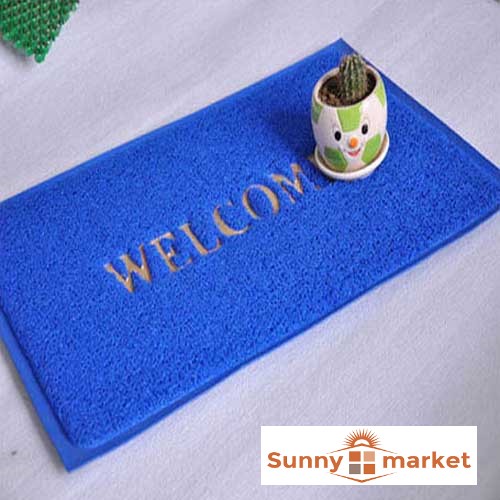 Thảm welcome màu xanh dương chống trơn trượt, kích thước 40x60cm, màu sắc đẹp và sang trọng, thảm chùi chân welcome