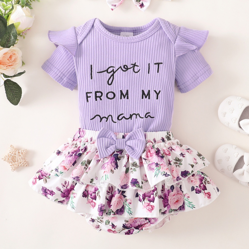 Set Đồ 3 Món Gồm Đầm + Quần Short + Băng Đô Cho Bé Gái Sơ Sinh 0-24 Tháng Tuổi
