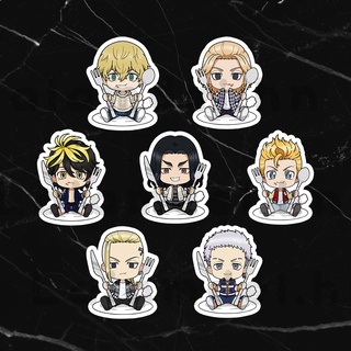 [SET 3] Bộ 7 sticker anime Tokyo Revengers chibi dáng ngồi trên đĩa size 4 cm