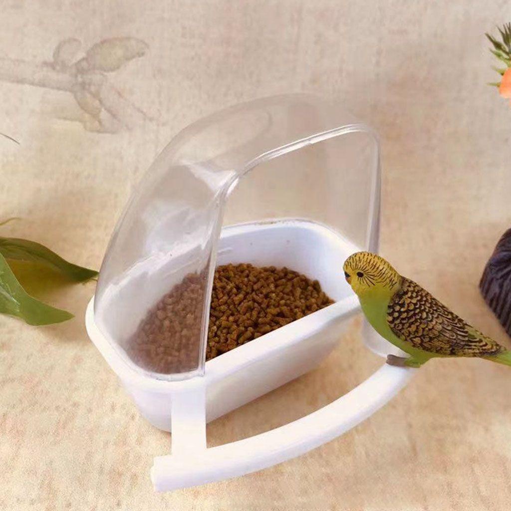1 Tô Đựng Thức Ăn / Nước Uống Gắn Lồng Chim Thiết Kế Trong Suốt