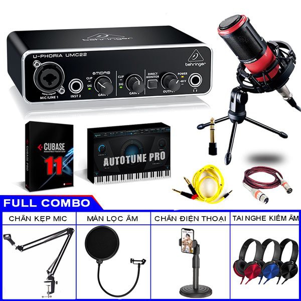 Combo Thu Âm Behringer UMC22 Và Micro Takstar PC K320