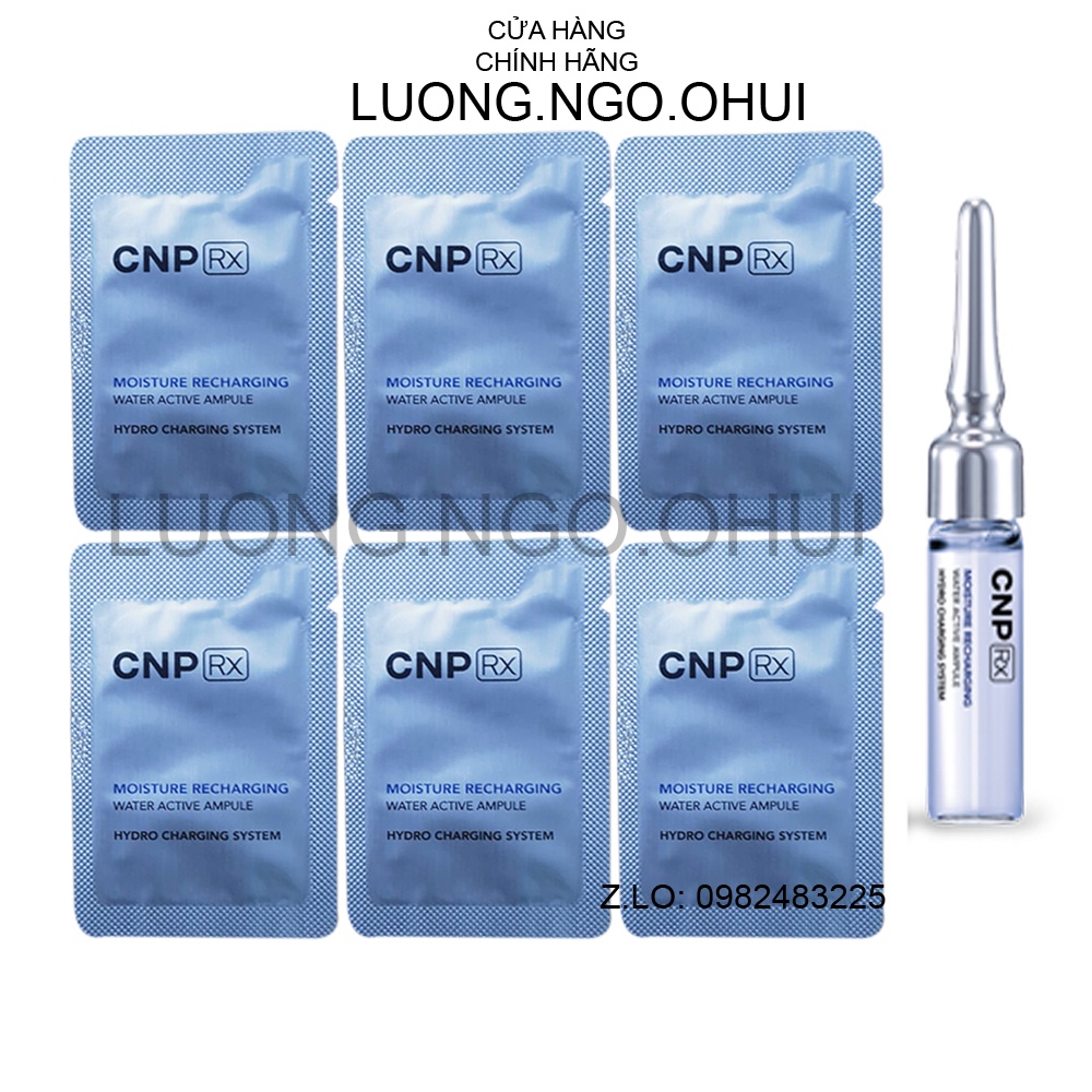 Gói sample tinh chất cấp nước keo ong xanh, serum căng bóng da - Cnp Rx Moisture Recharging Water Active Ampule 1ml