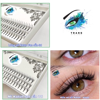 Lông mi trụ katun cao cấp - mi wispy 5d độ cong c d - mi fan sẵn katun