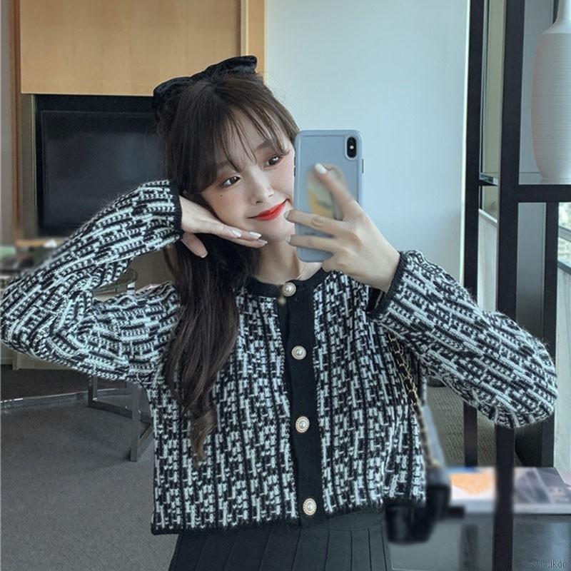Áo Khoác Cardigan Dệt Kim Thiết Kế Đơn Giản Xinh Xắn Cho Nữ