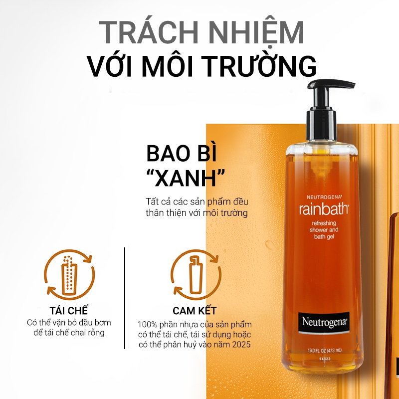 Bộ 2 chai Sữa tắm dạng gel Neutrogena Rainbath Original refreshing shower and bath gel 473ml/chai - 540018230