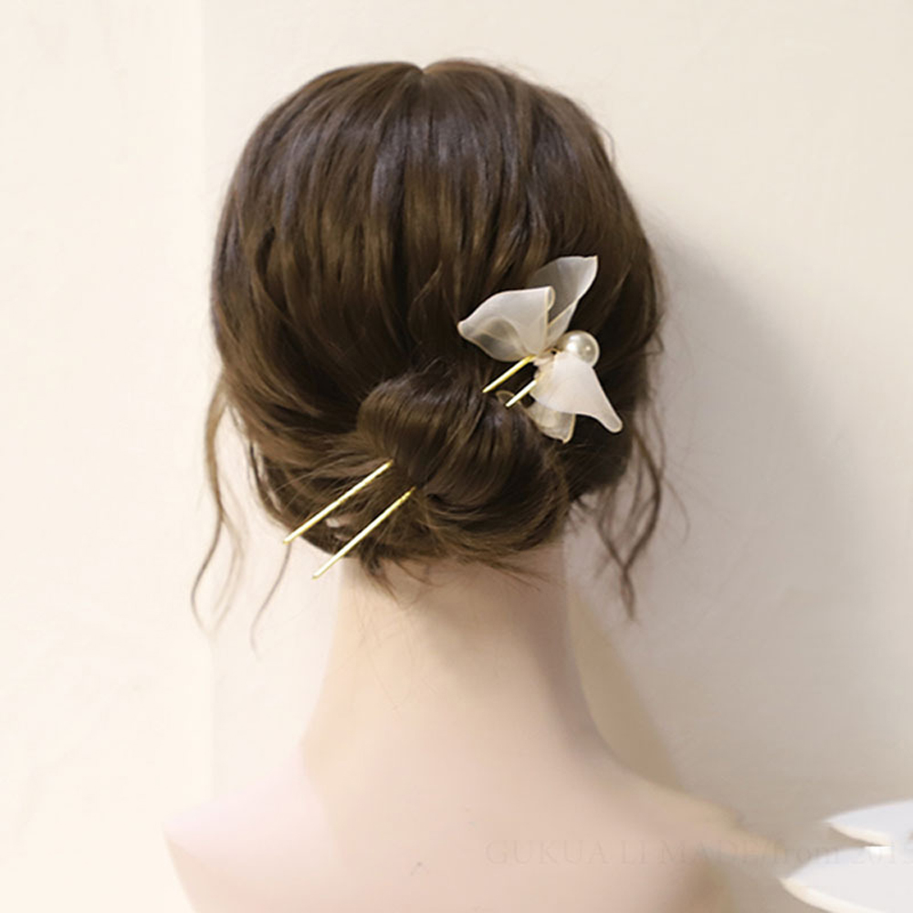 Trâm cài tóc bằng kim loại đính ngọc trai giả xinh xắn thời trang cho nữ