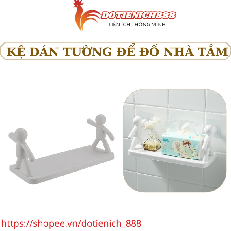 Kệ để đồ dán tường hình nhân để đồ nhà bếp, phòng tắm chất liệu nhựa PP siêu chắc