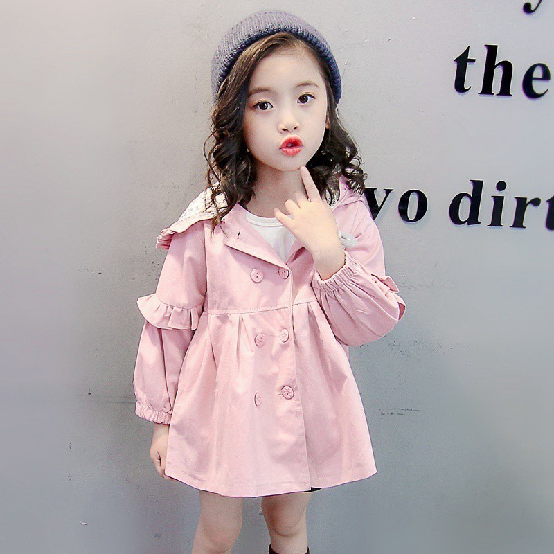 Áo Khoác Có Nón Tai Thỏ Đáng Yêu Cho Bé Gái