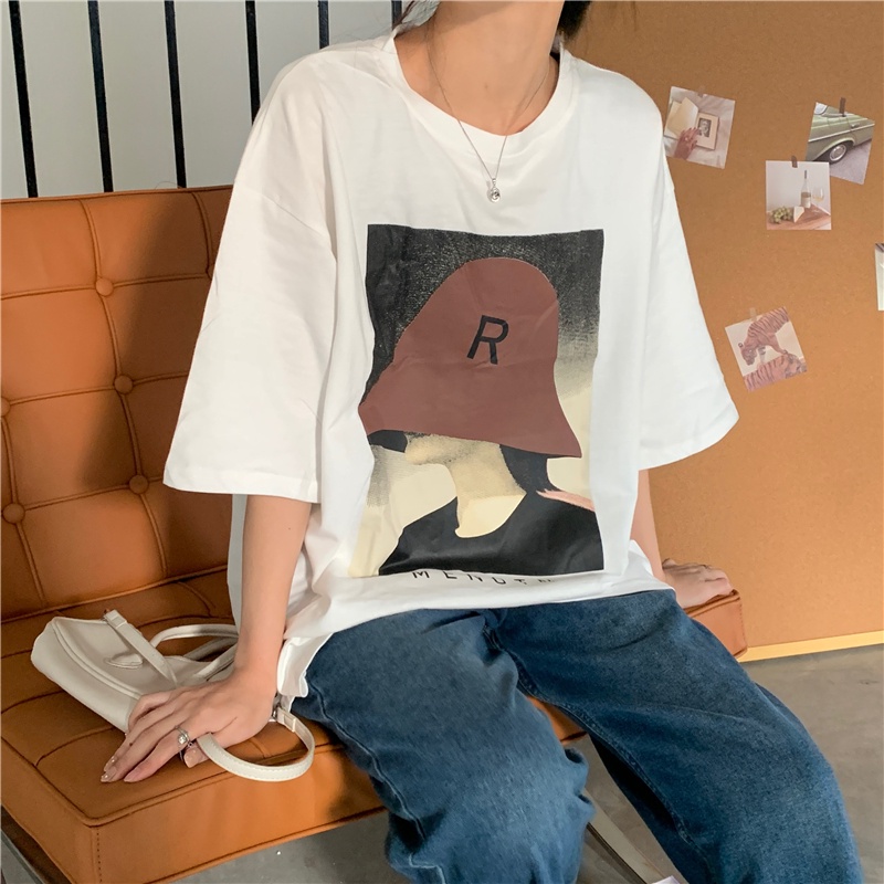 SUXI Áo thun cotton ngắn tay cổ tròn thời trang hè cho nữ