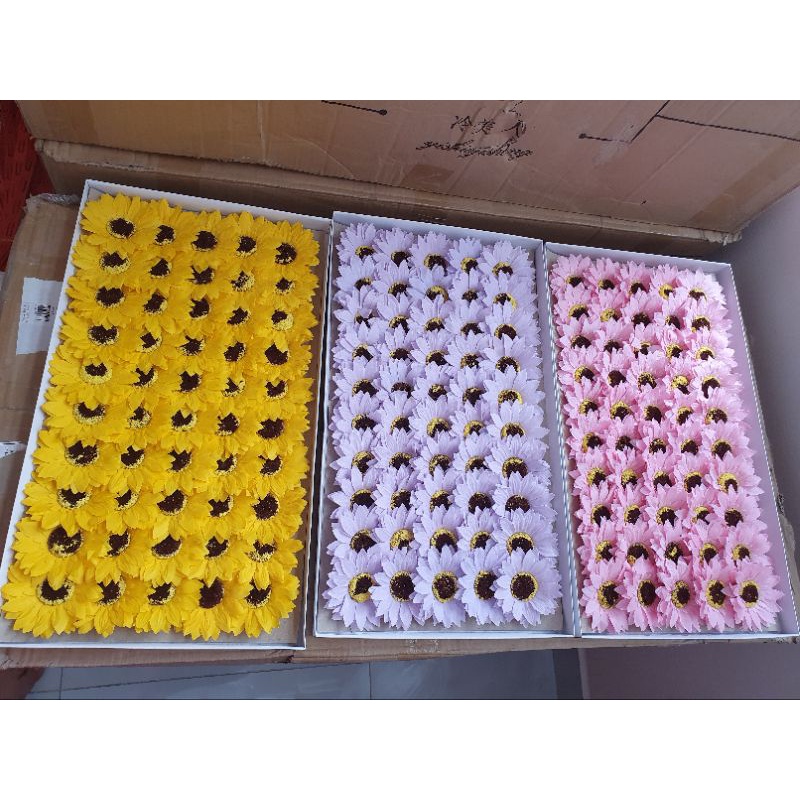 HOA HƯỚNG DƯƠNG SÁP THƠM HỘP 50 ĐẦU HOA