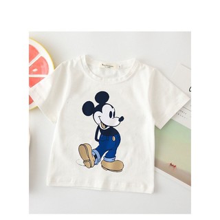 Áo phông cộc tay cho bé 💖 Áo cotton in hình nhà chuột Mickey Family cho bé trai bé gái 💖 Quần áo trẻ em