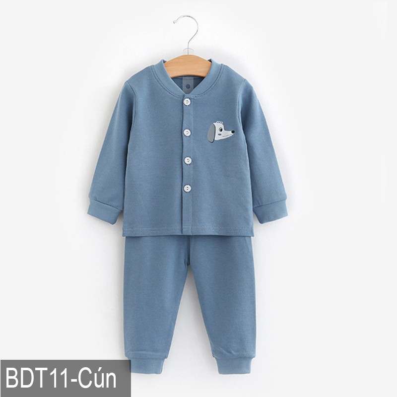 Bộ quần áo cotton dài tay cho bé trai bé gái Hàng Quảng Châu xuất Nhật BDT11
