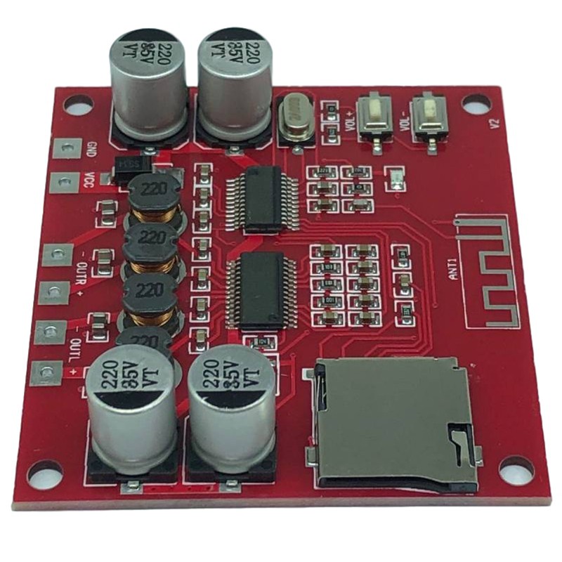 XH-A233 15W x 2 Bluetooth 4.2 Digital Power Amplifier Board Stereo TF Card Play 12V-24V Audio Amp