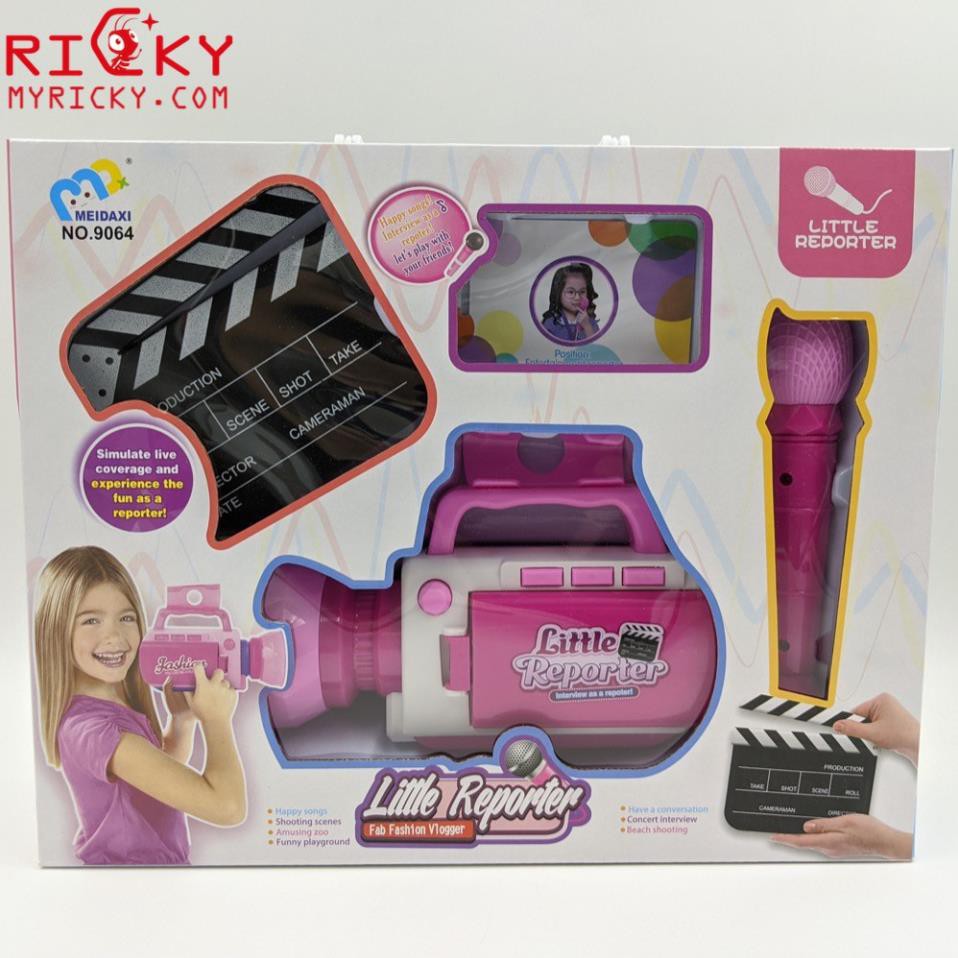 Máy quay phim- Bộ đồ chơi tập làm phóng viên cho bé