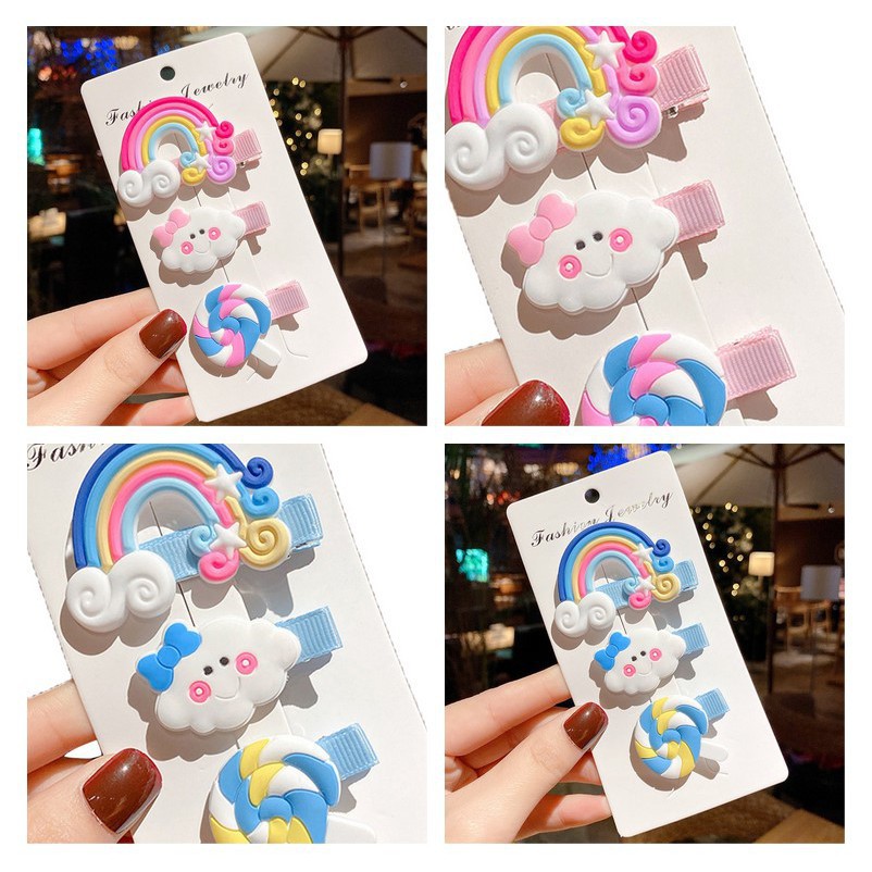 Set 3 kẹp tóc hoạt hình cho bé nhiều mẫu rất xinh yêu