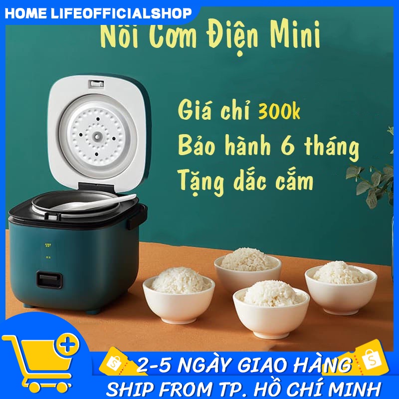 Nồi cơm điện mini lòng chảo chống dính, Rice Cooker thích hợp cho 1-2 người Dung tích 1.2L Electric Cooker