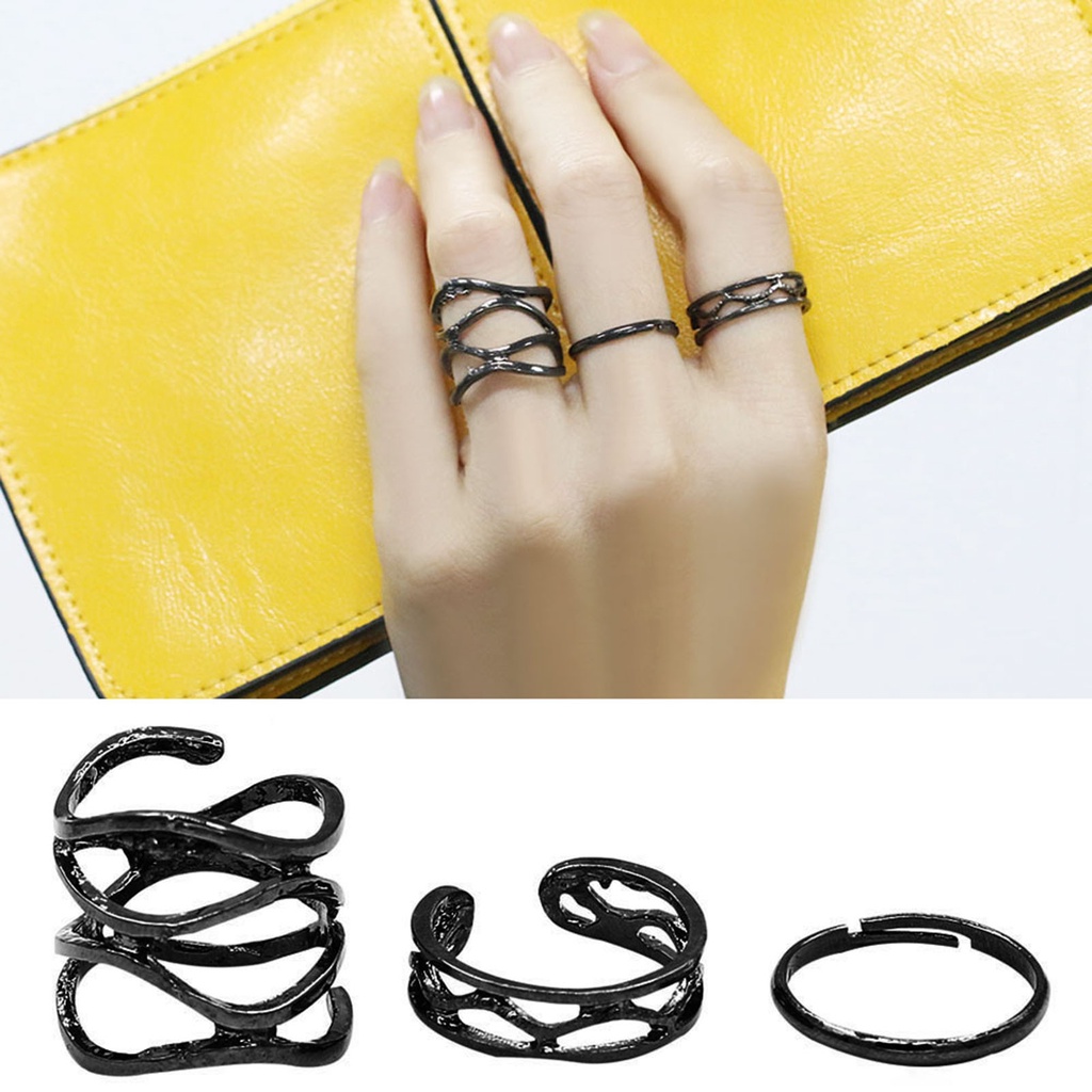 Bộ 3 nhẫn đeo khớp tay bằng hợp kim độc đáo cá tính