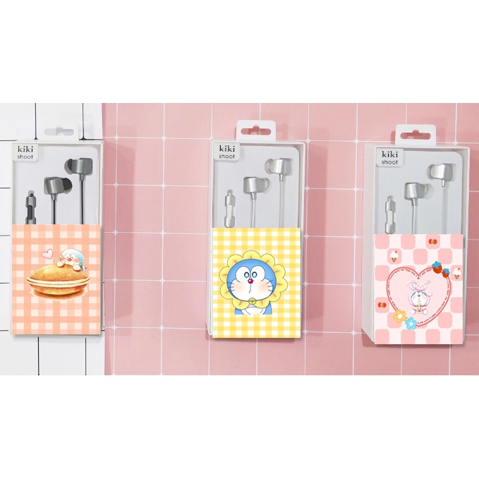tai nghe doremon TNGI17 hộp giấy dán cute earphone dễ thương