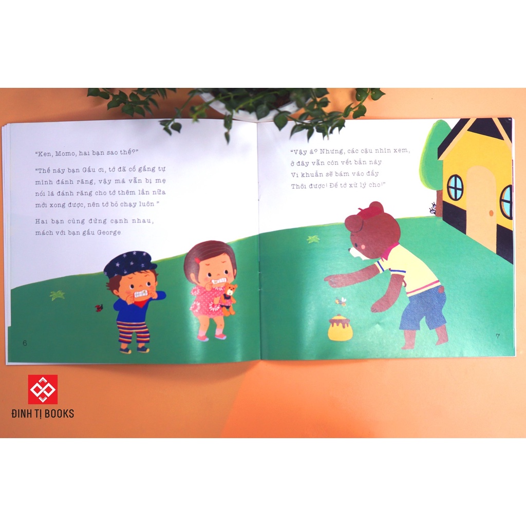 SÁCH - Momo và Ken- Chải chiếc răng nhỏ xinh, nở nụ cười trắng tinh