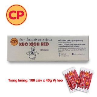 Thùng 20 Gói Xúc Xích Tiệt Trùng Red CP Gói 5 Cây x 40g tặng 3 cây xúc xích cay