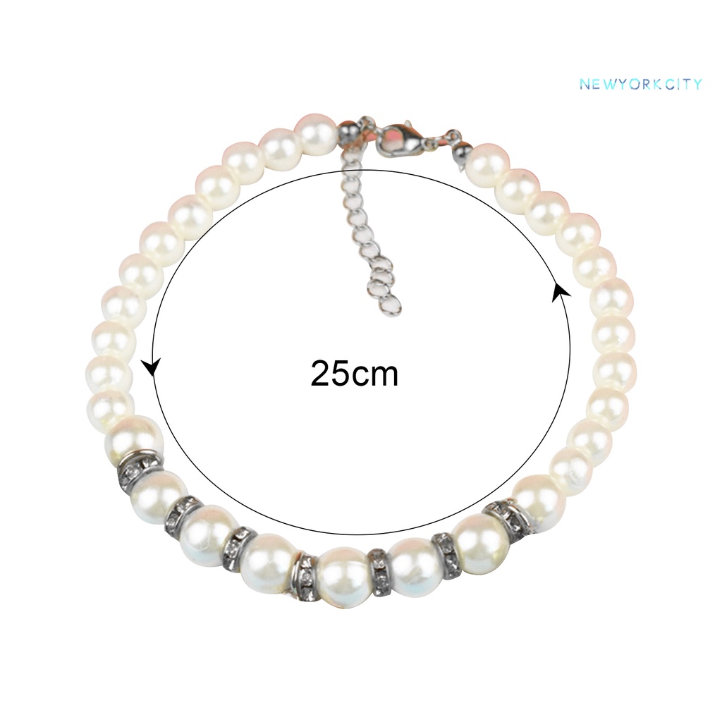 Vòng Cổ Đính Ngọc Trai Nhân Tạo Thời Trang Dành Cho Thú Cưng