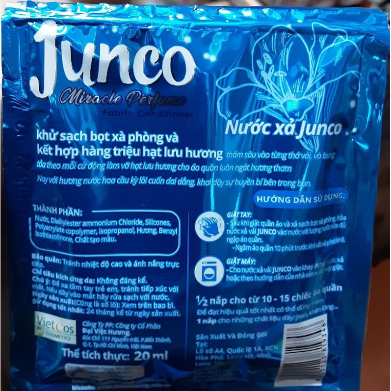 Dây nước xả Junco hương nước hoa tươi mới 10 gói x20ml