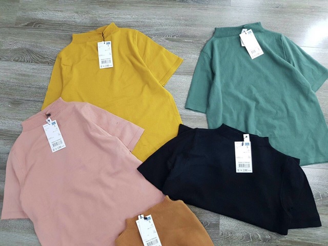 Áo len cổ 2 phân, len dệt kim xuất xịn
