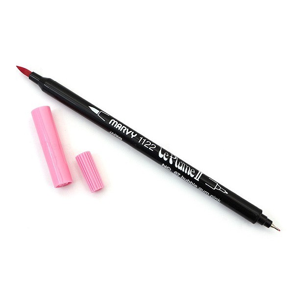 Bút lông đầu cọ viết calligraphy Marvy Le Plume II Double-Sided Watercolor Marker - Màu hồng nhạt (Bubblegum Pink - 67)