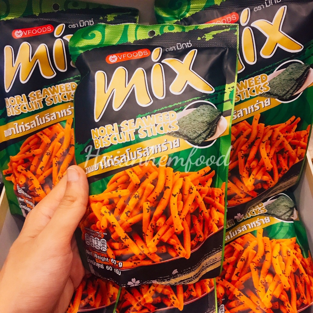 Bim Bim Tăm Cay Mix Thái Lan Gói To Đủ Vị, Snack Tăm Cay Thái (60gr)