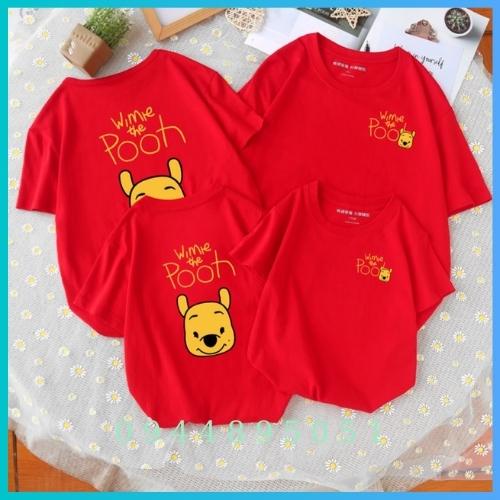 Áo thun đồng phục gia đình 3/4/5 người mẫu gấu pooh ngộ nghĩnh .Familystore