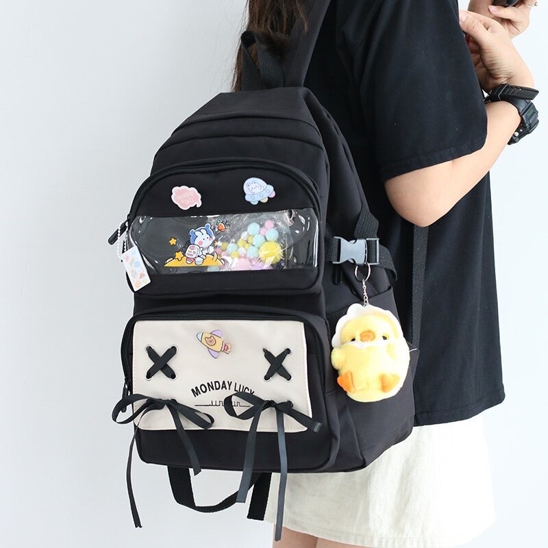 Balo Ulzzang Chống Thấm Balo Thời Trang Đi Chơi Đi Học Monday Lucky